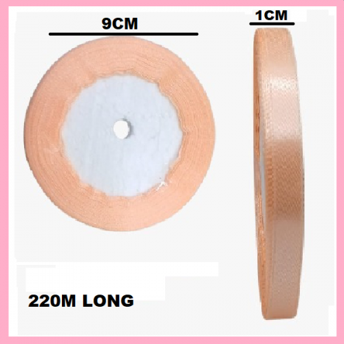RIBBON SATIN PEACH 1CM*220M RIBBON SATIN PEACH 1CM*220M